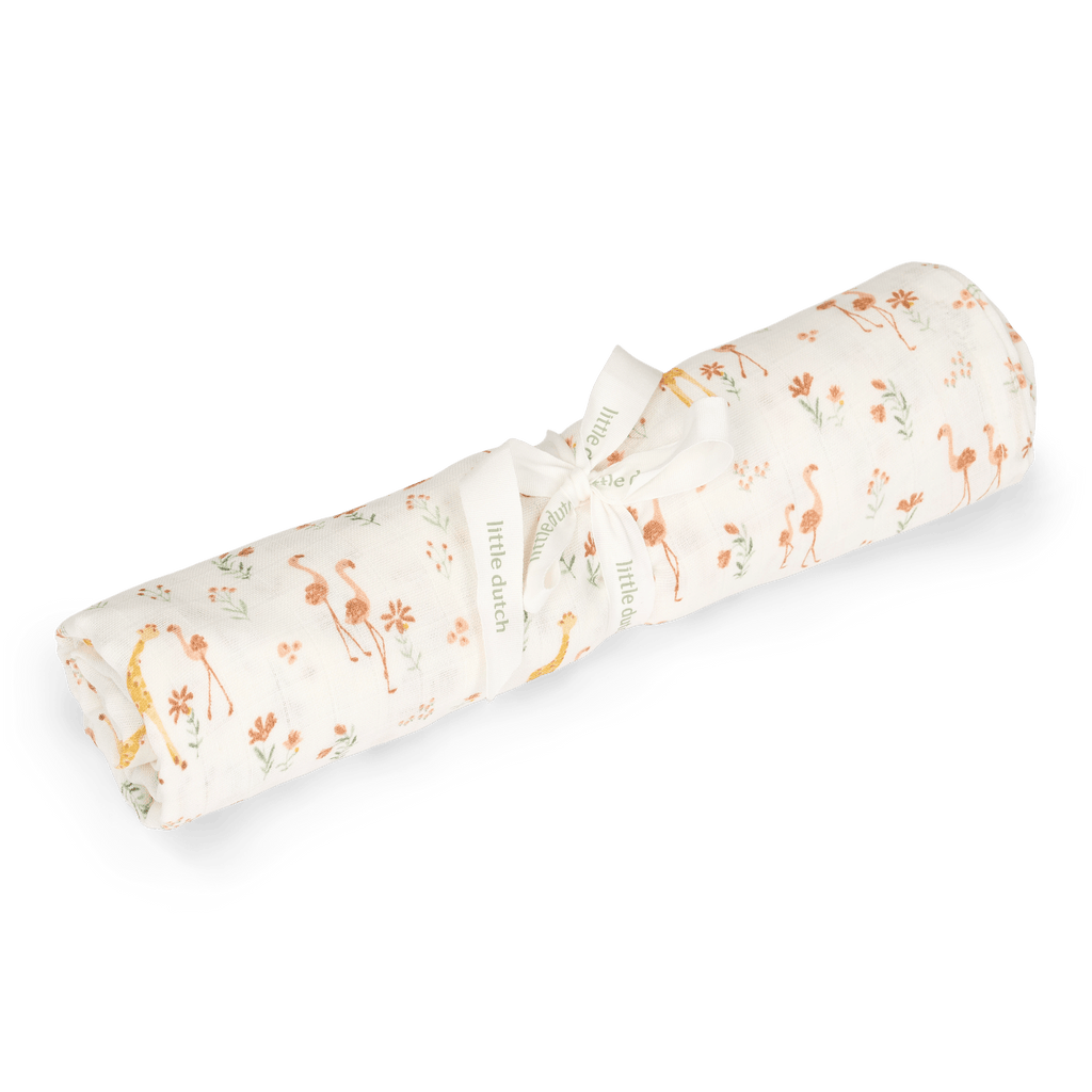 Little Dutch Swaddle Hydrofiele Doek 120x120 cm Blooming Safari | Meerkleurig