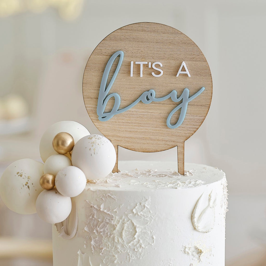 * Ginger Ray Cake Topper - Houten It's a Boy