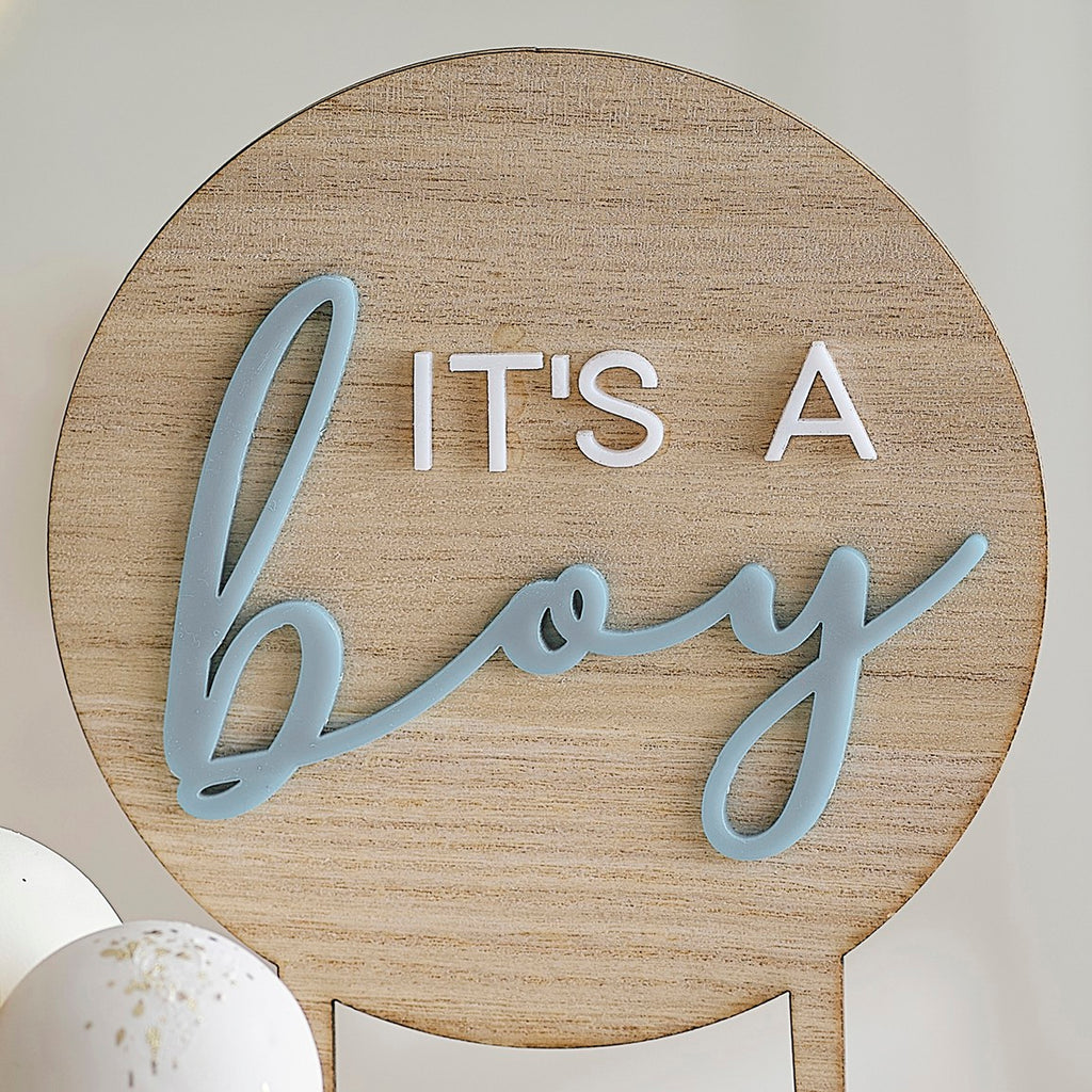 * Ginger Ray Cake Topper - Houten It's a Boy