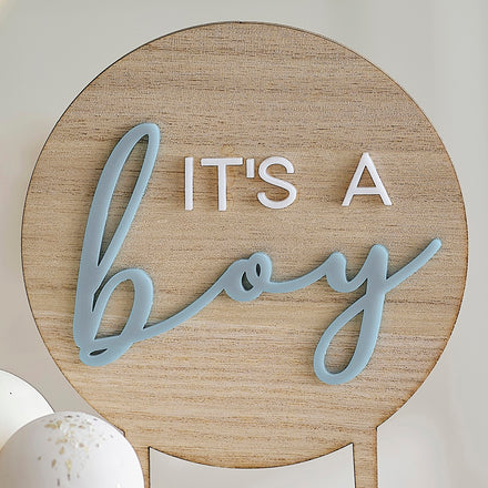 * Ginger Ray Cake Topper - Houten It's a Boy