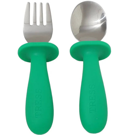 Tress Silicone Lepel en Vork | Bright Green