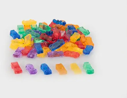 Tickit Doorschijnende Kleurrijke Auto's 4x2 cm | 72 stuks