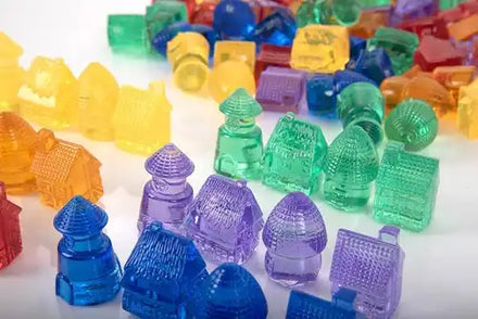 Tickit Doorschijnende Kleurrijke Huizen 4x3 cm | 72 stuks