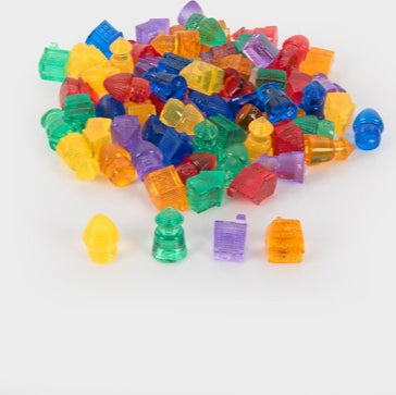Tickit Doorschijnende Kleurrijke Huizen 4x3 cm | 72 stuks
