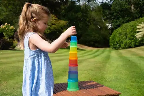 Tickit Doorschijnende Kleurrijke Stapelbare Bekers | 9 stuks