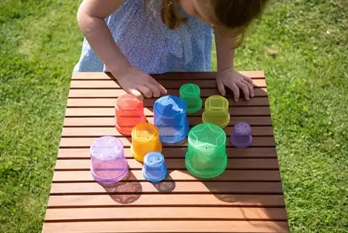 Tickit Doorschijnende Kleurrijke Stapelbare Bekers | 9 stuks