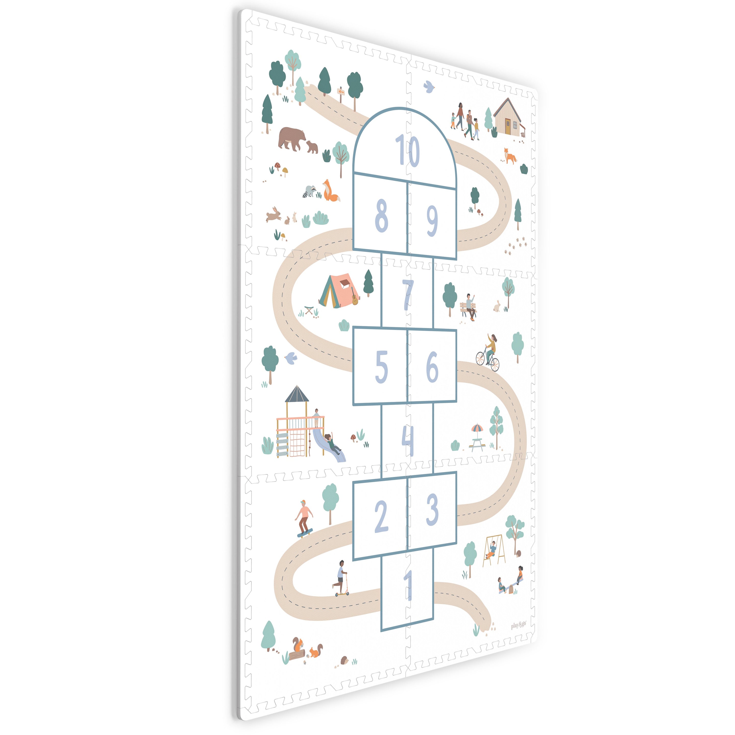 Play & Go EEVAA 2-In-1 Speeltapijt Puzzelmat & Opbergbox | Hinkelpad 120x180cm