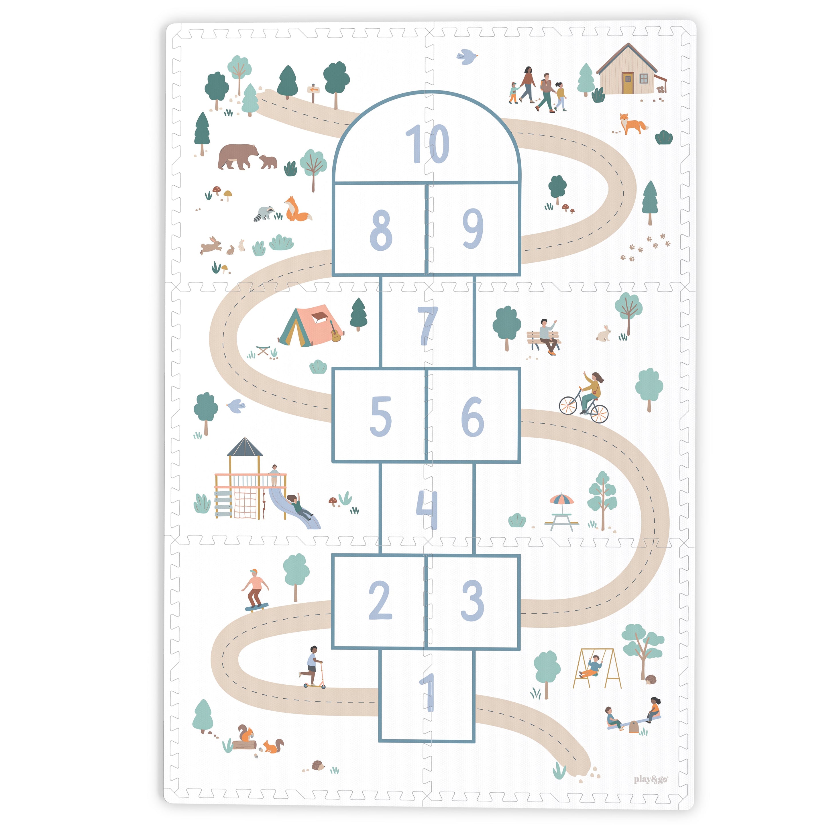 Play & Go EEVAA 2-In-1 Speeltapijt Puzzelmat & Opbergbox | Hinkelpad 120x180cm
