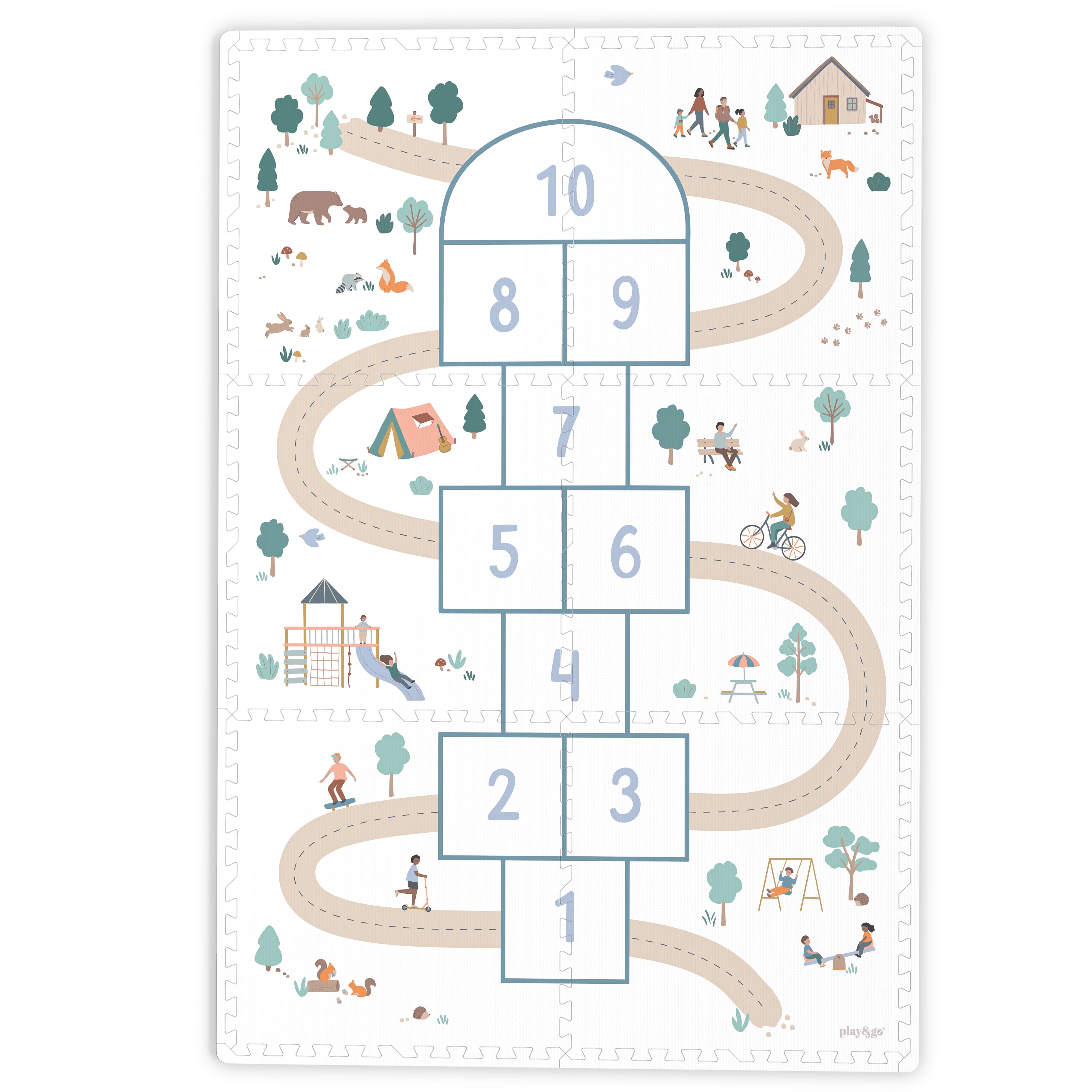 Play & Go EEVAA 2-In-1 Speeltapijt Puzzelmat & Opbergbox | Hinkelpad 120x180cm
