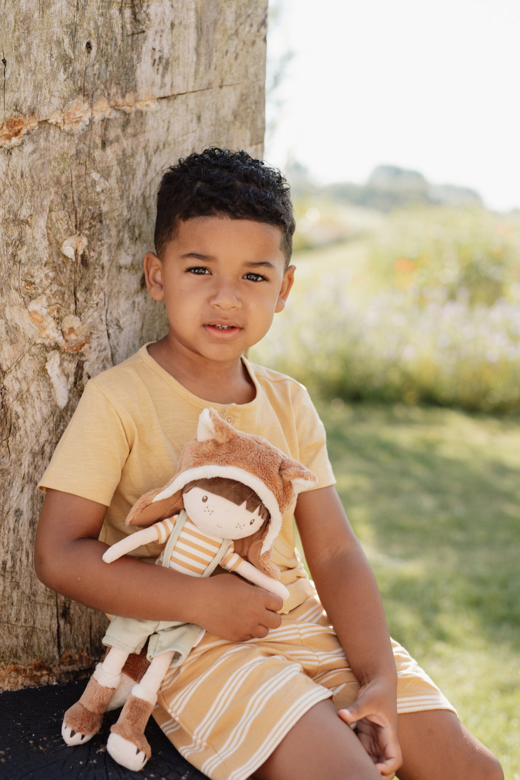 * Little Dutch Korte Broek Yellow Stripe