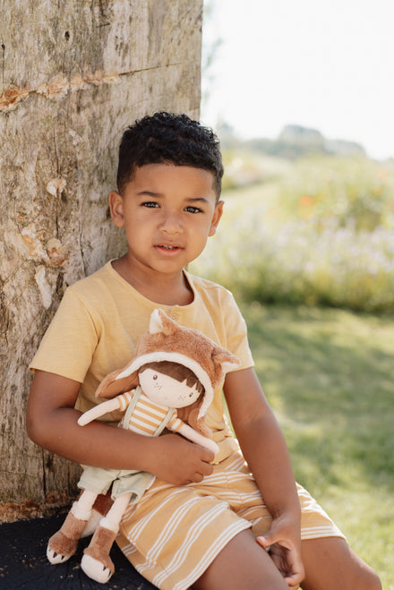 * Little Dutch Korte Broek Yellow Stripe