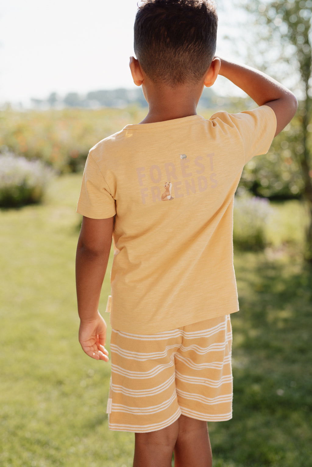 * Little Dutch Korte Broek Yellow Stripe