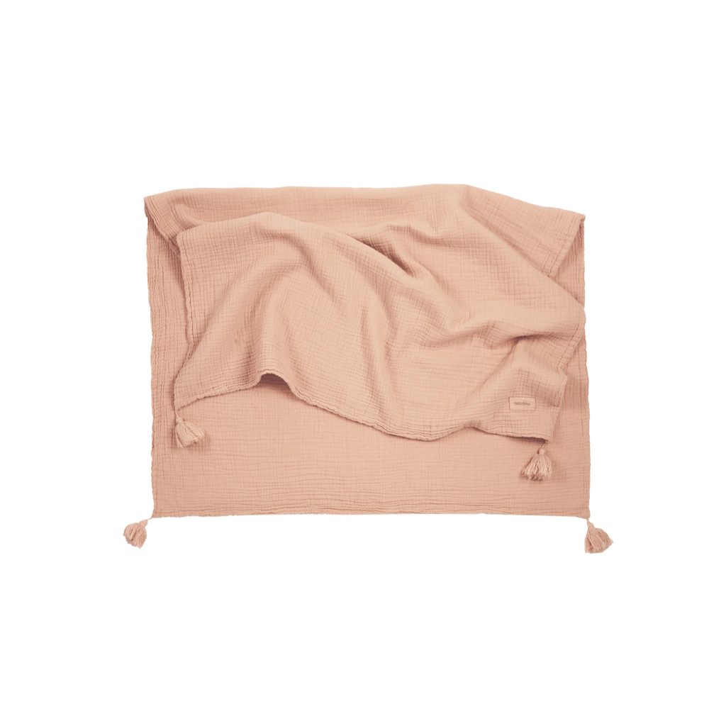 * Nobodinoz Wabi Sabi Double Muslin Blanket 65x100cm | Powder Pink