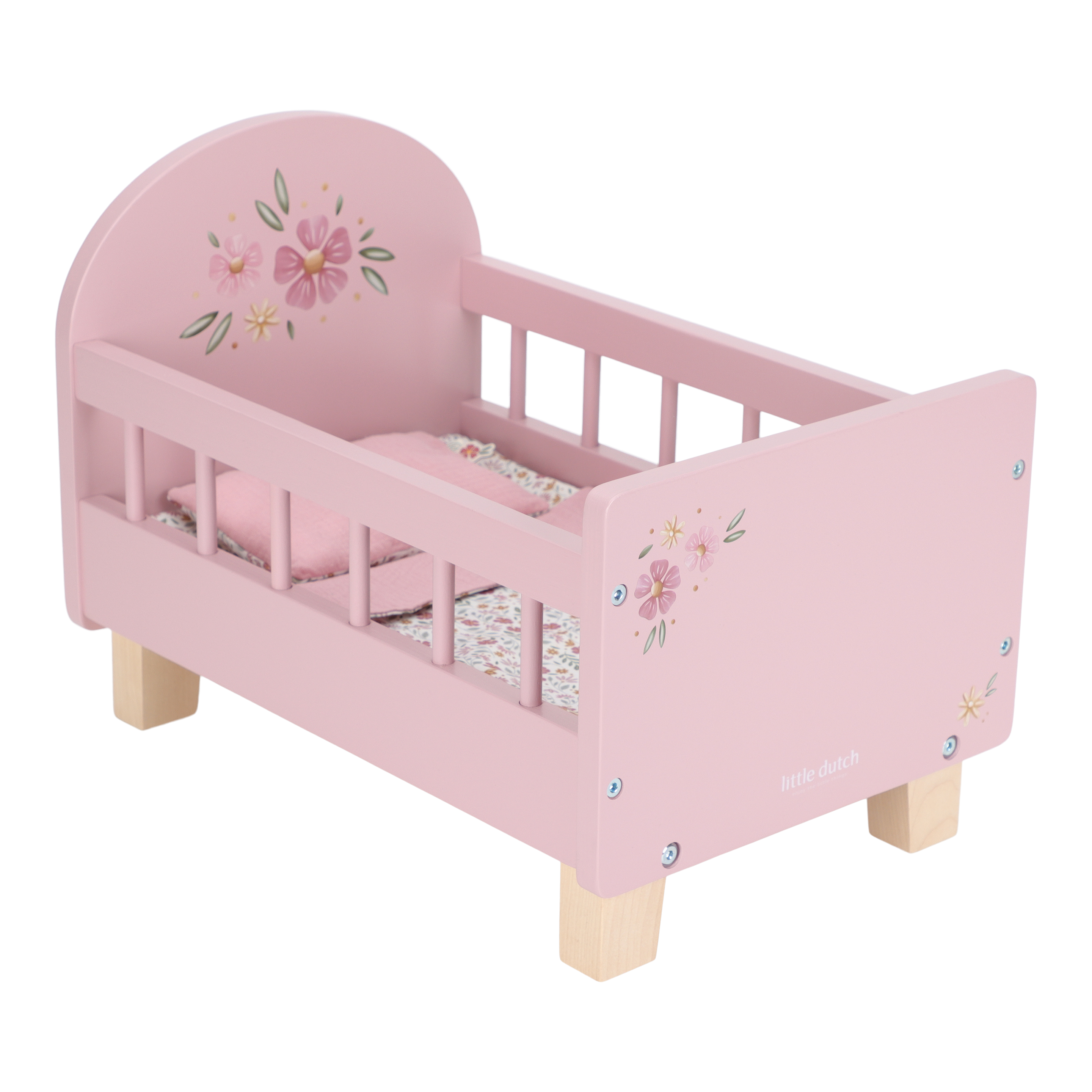 Little Dutch Houten Poppenbed | Roze