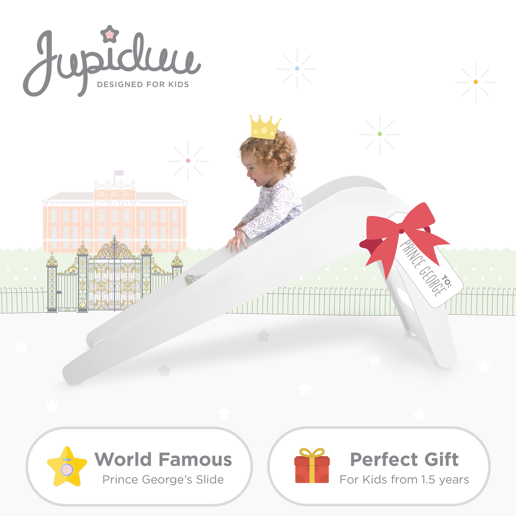 Jupiduu Glijbaan blauw hout 145x43x68cm - Blue Whale