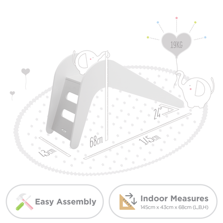 Jupiduu Glijbaan blauw hout 145x43x68cm - Blue Whale