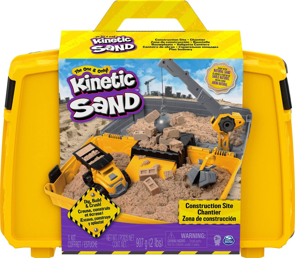 Kinetic Sand Construction opvouwbare zandbak met 907 g kinetisch speelzand bij De Gele Flamingo