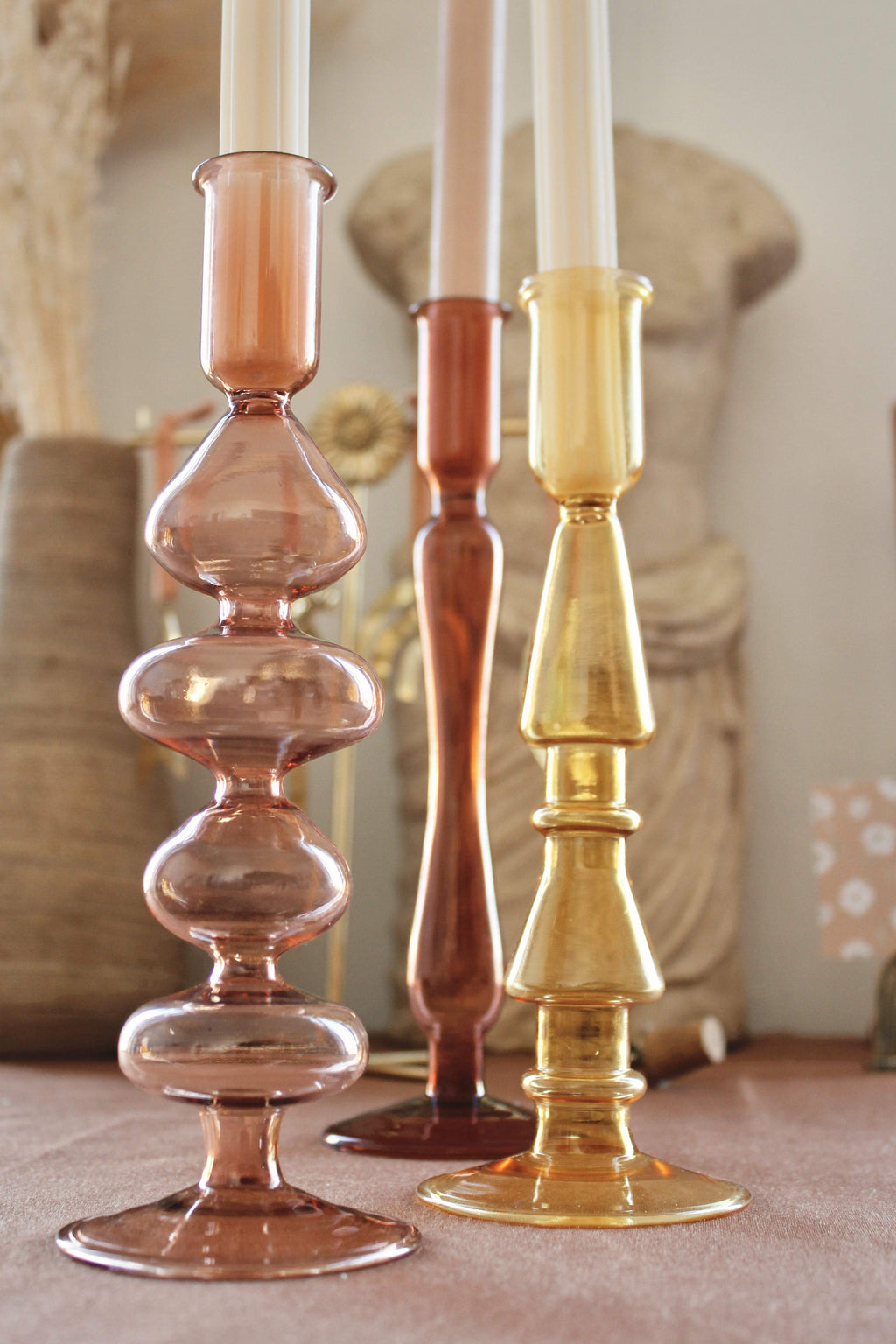 * À la Collection Glass Candle Holder | Mustard