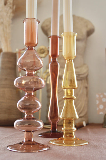 * À la Collection Glass Candle Holder | Mustard