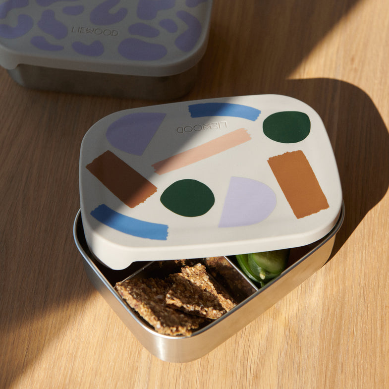 Liewood Arthur Lunch Box Met Vakjes | Paint Stroke / Sandy