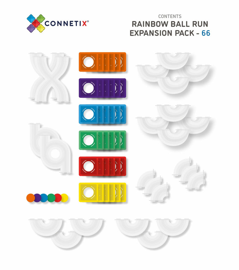Connetix Tiles Rainbow Ball Run Uitbreidingsset EU | 66 Stuks