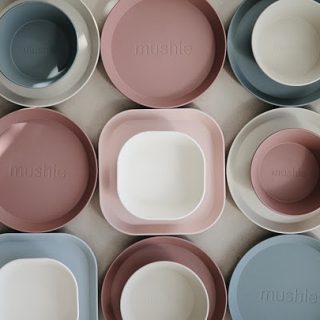 Mushie Set 2 Borden Rond | Vanilla