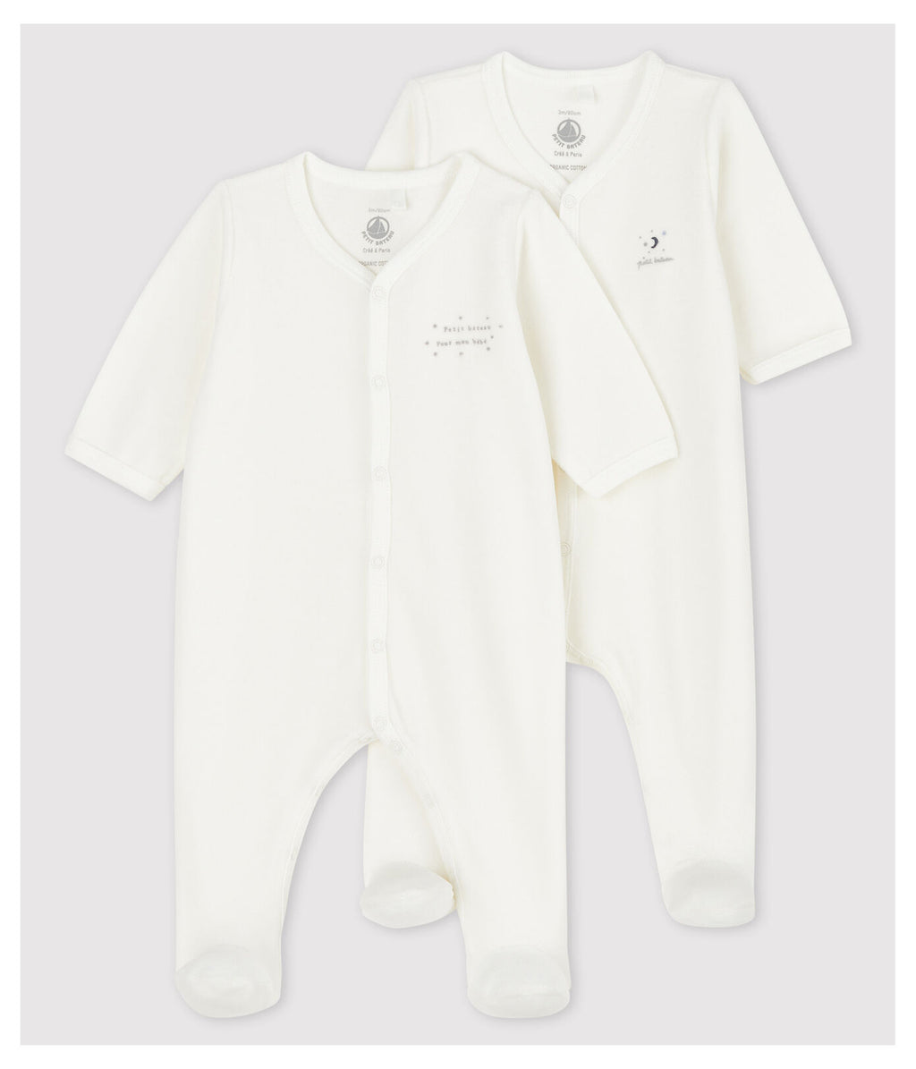 * Petit Bateau Baby Pyjama Set 2 Katoen | Offwhite
