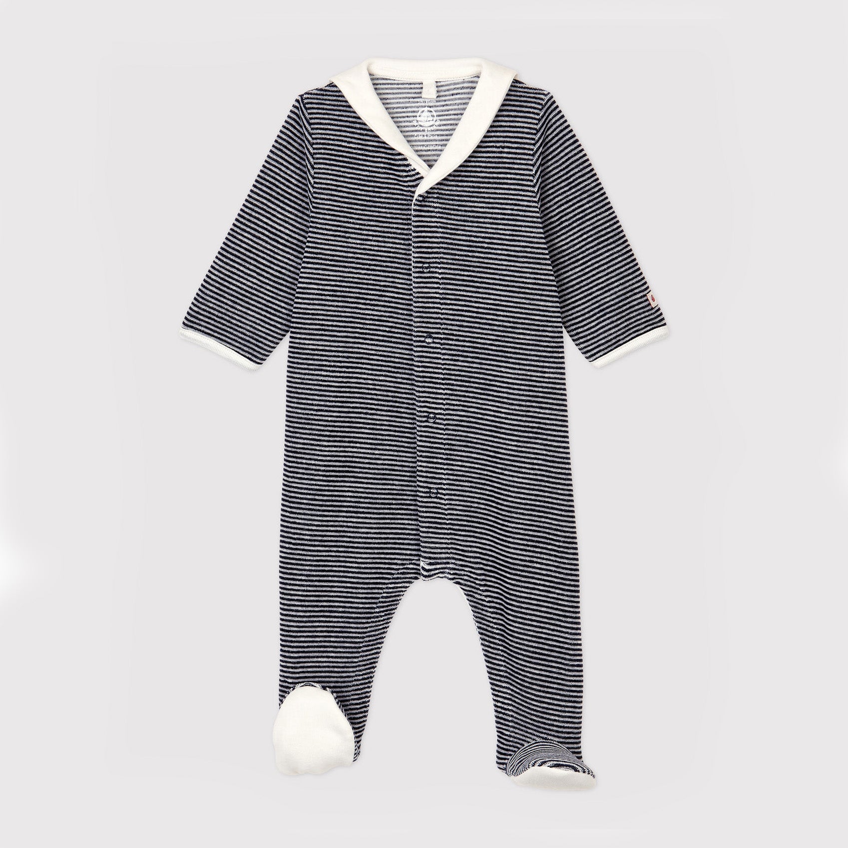 * Petit Bateau Pyjama | Gestreept met col Fluwelen