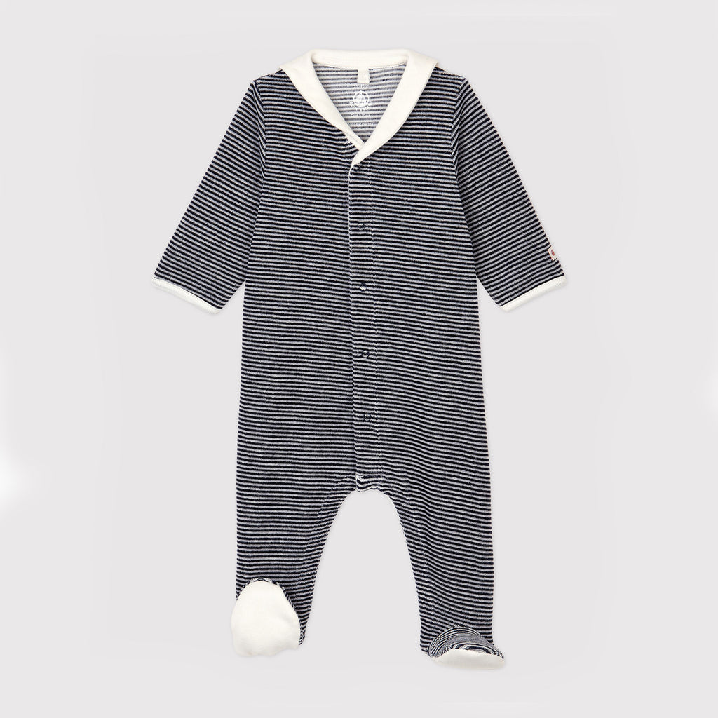 * Petit Bateau Pyjama | Gestreept met col Fluwelen
