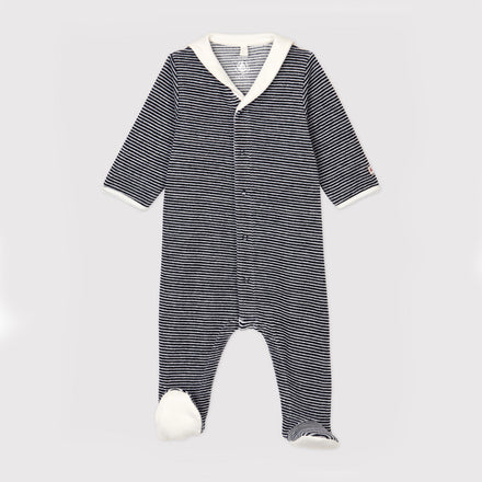 * Petit Bateau Pyjama | Gestreept met col Fluwelen