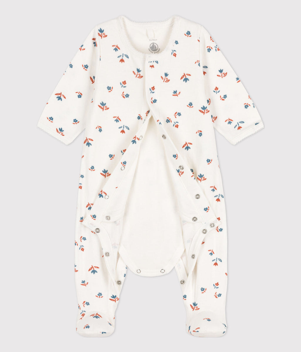 * Petit Bateau Baby Pyjama Tubic | Marshmallow Flowers