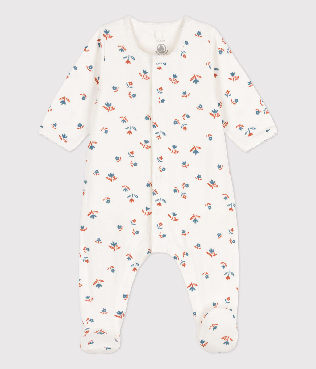 * Petit Bateau Baby Pyjama Tubic | Marshmallow Flowers