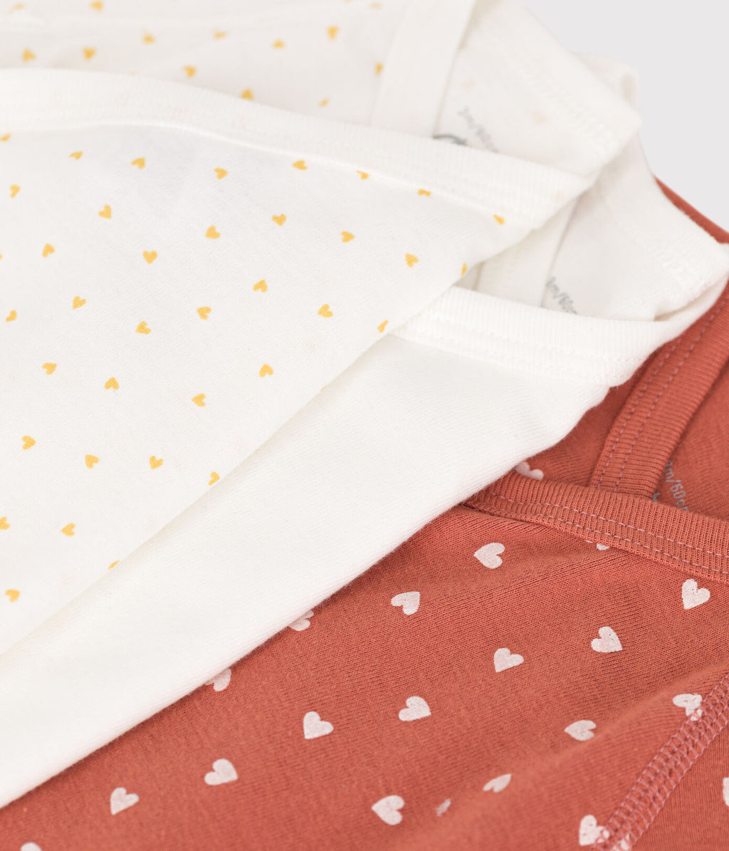 * Petit Bateau Set 3 Katoenen Body's Met Lange Mouwen | Rood