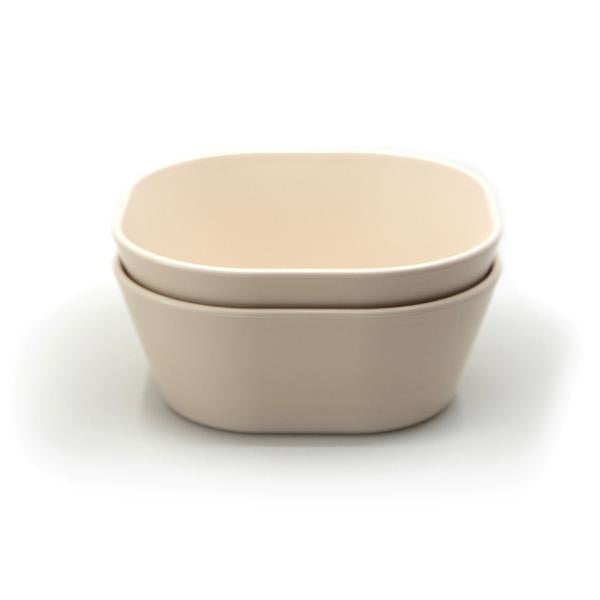Mushie Set 2 Bowls Vierkant | Ivory