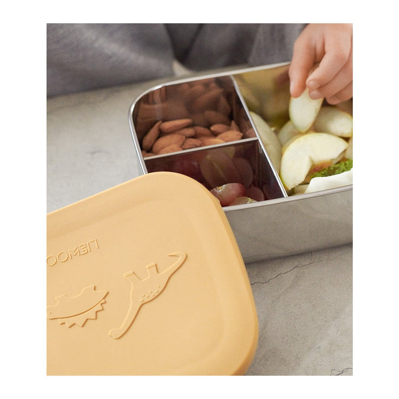 Liewood Arthur Lunch Box Met Vakjes | Dino Yellow Mellow
