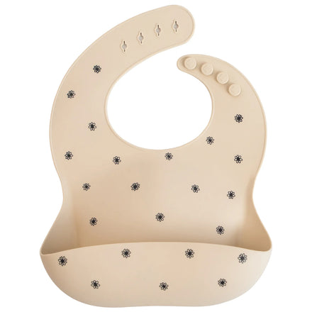 Mushie Bibs Siliconen Slab | Black Daisy