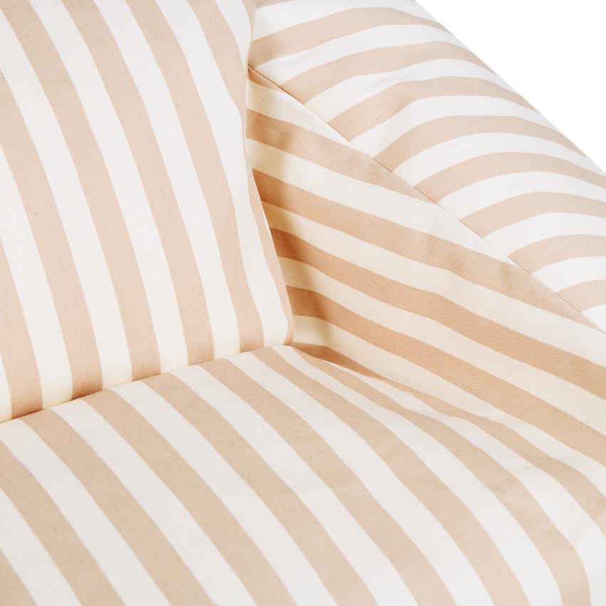 * Nobodinoz Chelsea Twill Beanbag | Taupe Stripes/Natural