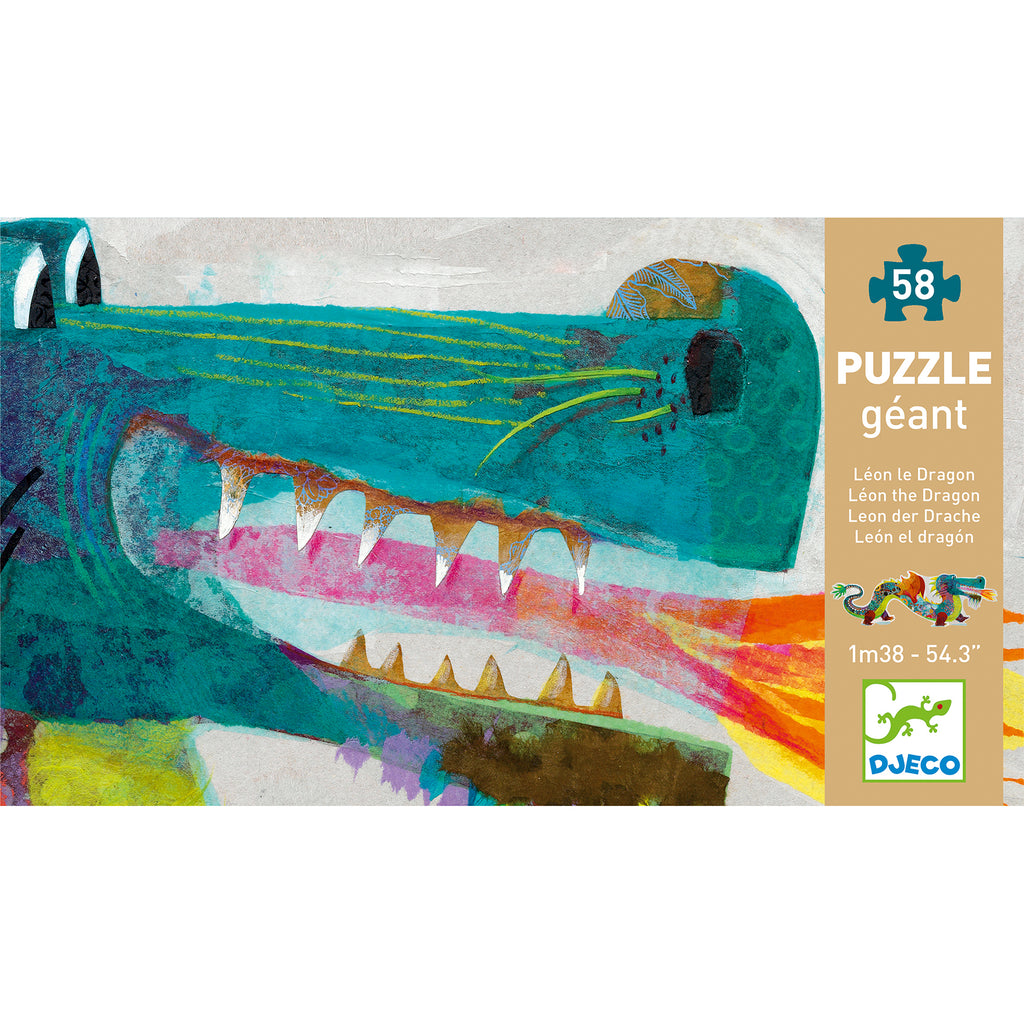 * Djeco Vloerpuzzel 58 Stukken 138 cm | Leon De Draak
