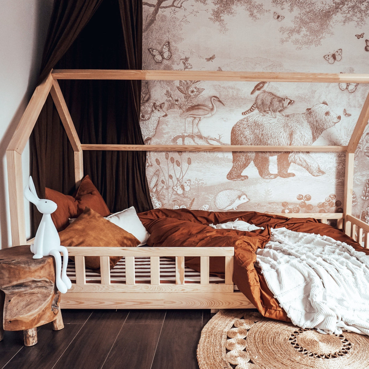 De Gele Flamingo bedhuisje Antwerp houten kinderbed in huisvorm