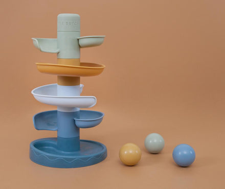 Little Dutch spiraaltoren blauw, toren met losse balletjes ernaast