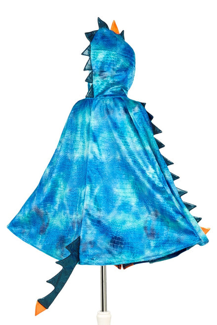 Detailfoto van de vleugels van de blauwe Souza drakencape