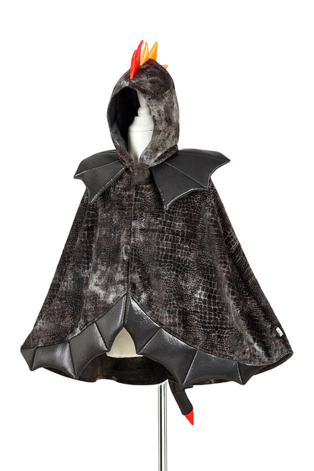 Souza Dragon Cape zwart 4-7 jaar - vooraanzicht drakencape