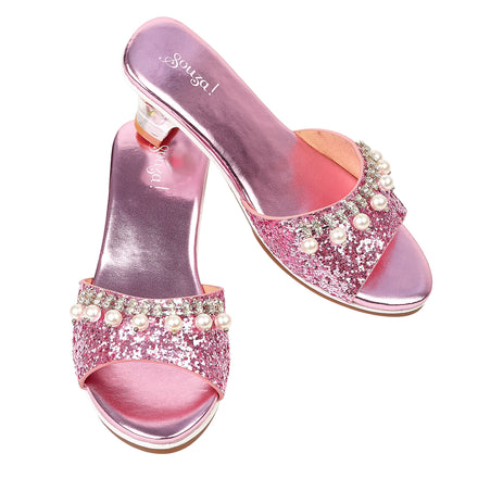 Souza roze metallic slippers met hakje Marie-Claire in schoenmaat 24/25