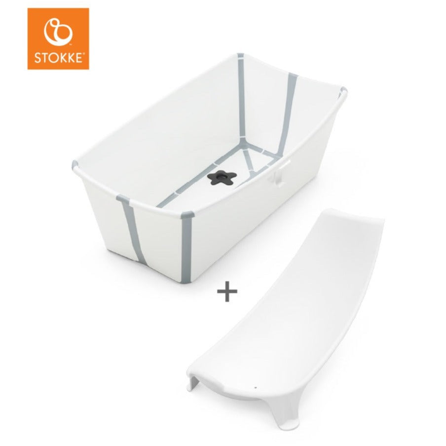 Stokke Flexi Bath + Badinzet Bundle White, badje en badinzet samen