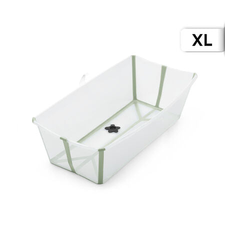 Stokke Flexi Bath XL babybad Green, uitgevouwen op witte achtergrond