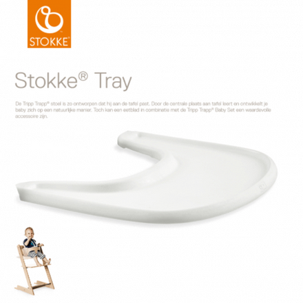Stokke Tripp Trapp eettablet in wit, productfoto van het tafelblad