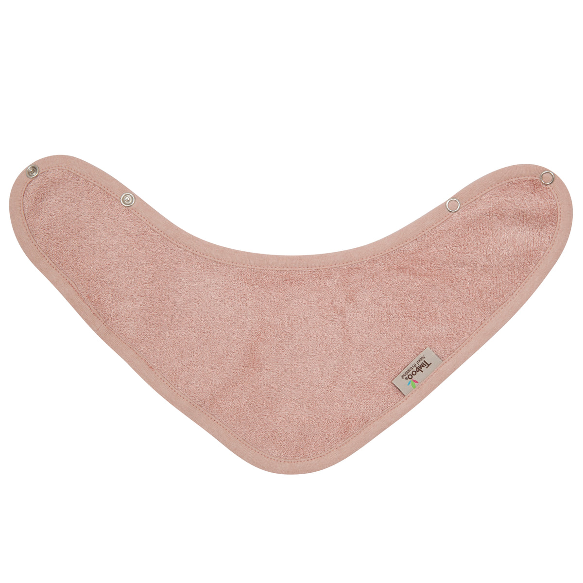 Timboo bandana slab bamboe Misty Rose, vooraanzicht met drukknopen
