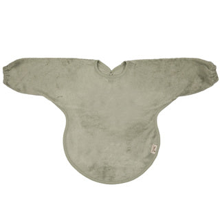 Timboo mouwslabbetje van bamboe in Whisper Green met elastische mouwen, vooraanzicht