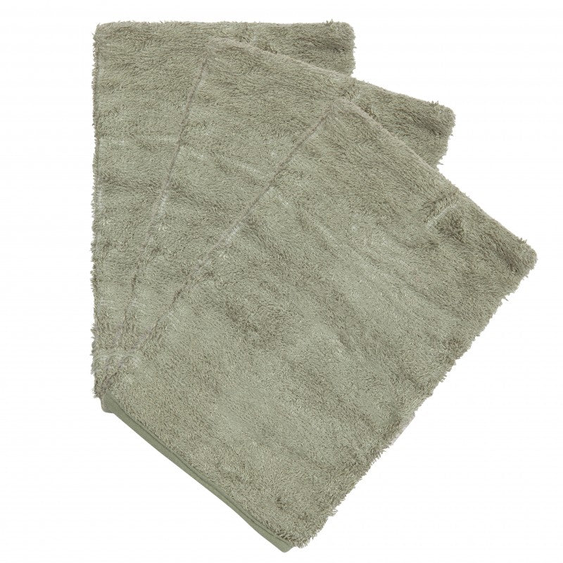 Timboo bamboe washandjes Whisper Green, drie washandjes gestapeld