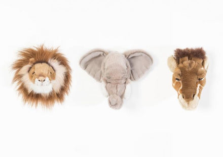 Wild & Soft Box 3 Kleine Kopjes Safari, mini dierenkopjes leeuw, olifant en giraf naast elkaar